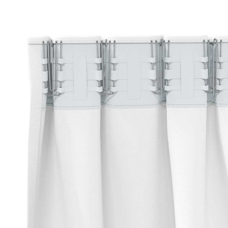 Blackout Curtain Pair, 140cm Width x 140cm Drop, Bright White