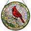 Panneau de vitrail en verre coloré 12 "H Cardinal-674598054
