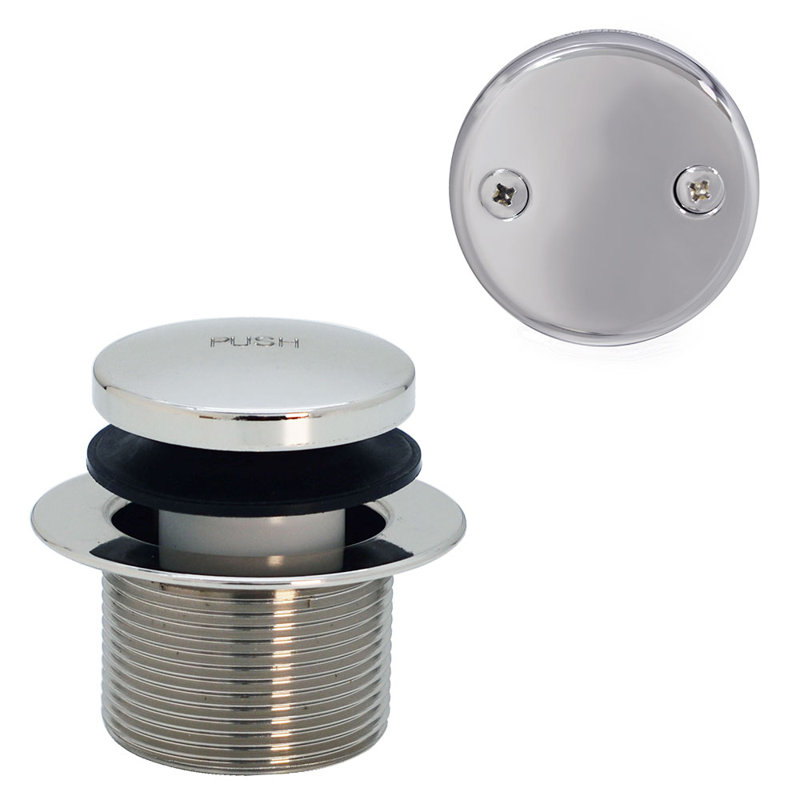 Ensemble de garniture de bonde de baignoire 1-1 / 2 "Tip-Toe avec trop-plein à deux trous, Nickel poli