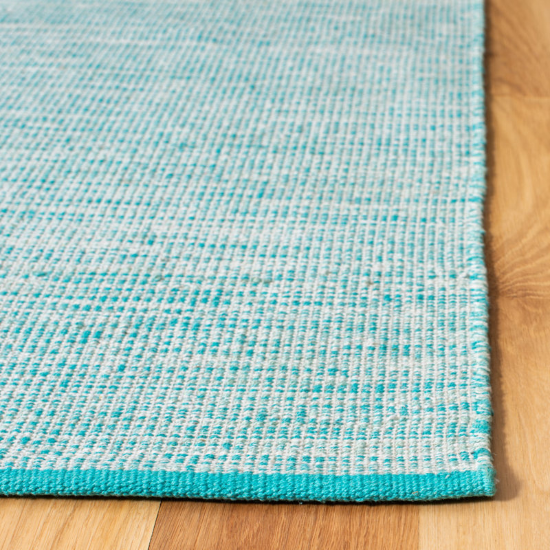 Leonardo Flat Weave Cotton Solid Color Rug, Square 6'