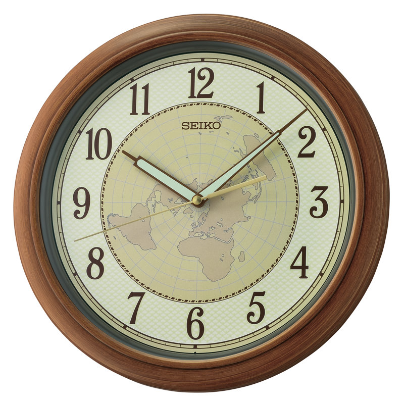 QXA825BLH Traditional Wall Clock, Brown, Brown