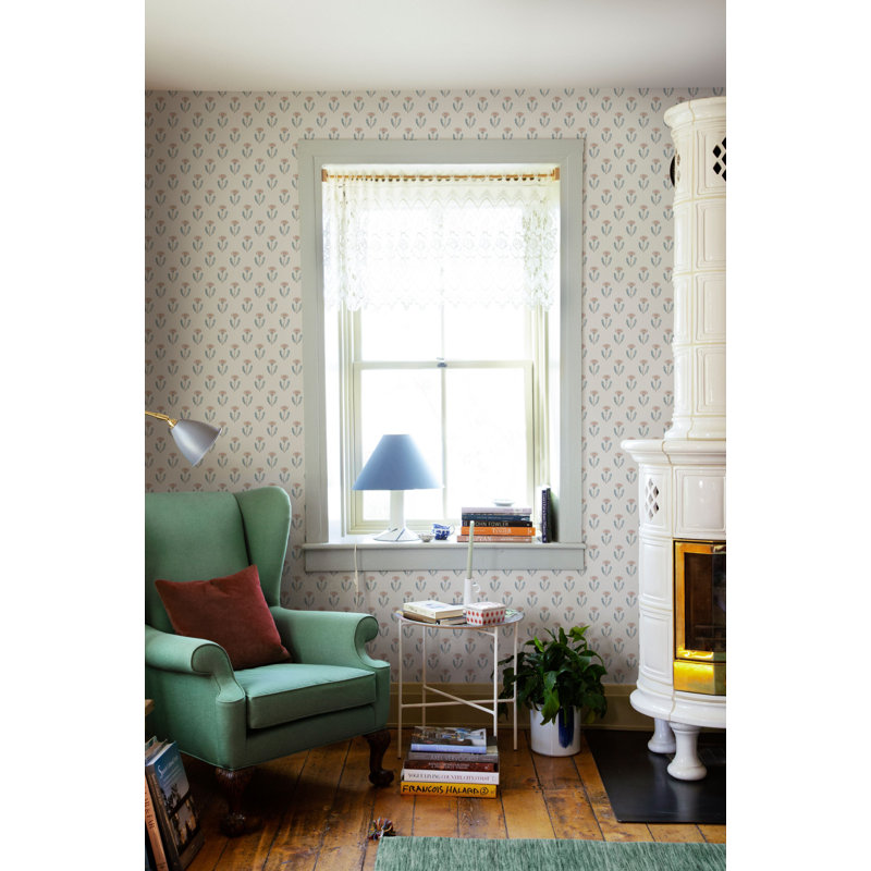 Huset I Solen Floral Wallpaper Roll, Pink