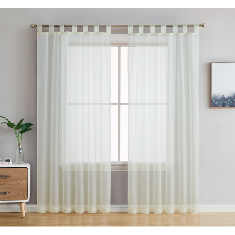 Speers Sheer Curtain Pair, Ivory, 54" W x 72" L