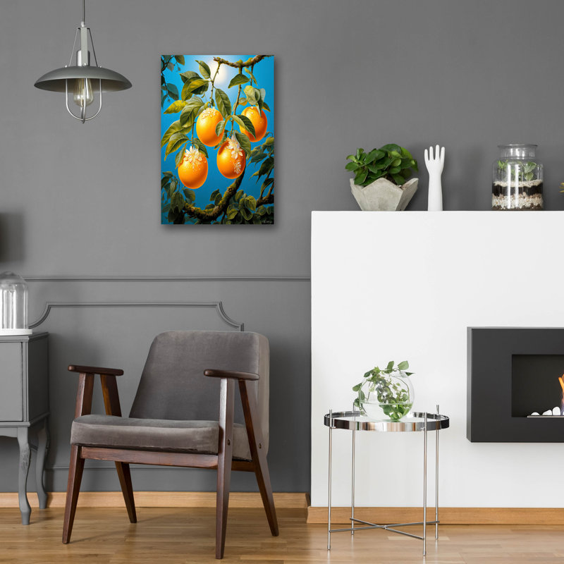 «Orange» par Momart, art mural en verre acrylique, H 24 po x l 16 po x P 0,2 po