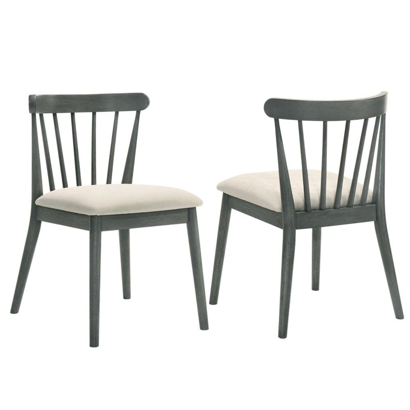 Ensemble de 2 chaises d'appoint de salle à manger de style campagnard rustique, assemblage facile et fabrication durable pour une utilisation polyvalente.