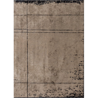 Black/Tan Abstract Luxury Area Rug