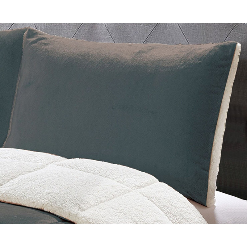 Ensemble de confort Byrne, Anthracite, Édredon double/grand et 2 taies décoratives