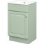 Meuble-lavabo de 18 pouces avec trou de robinet à un trou pré-percé, support de rangement et mécanisme de fermeture en douceur pour une porte pratique