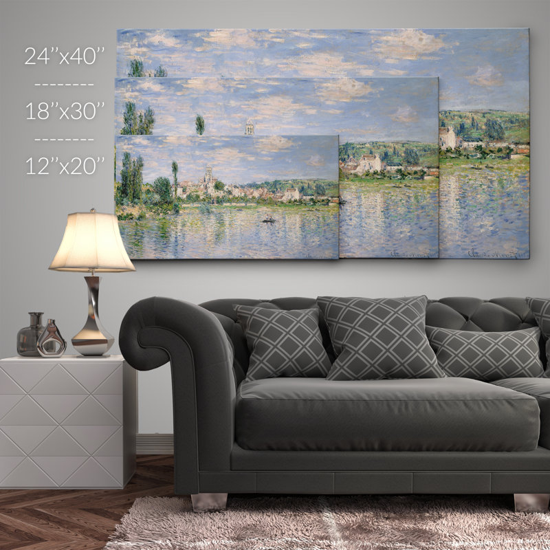 Miko «Vétheuil in Summer» par Claudet Monet, reproduction sur toile, H 12 po x l 24 po x P 1,5 po