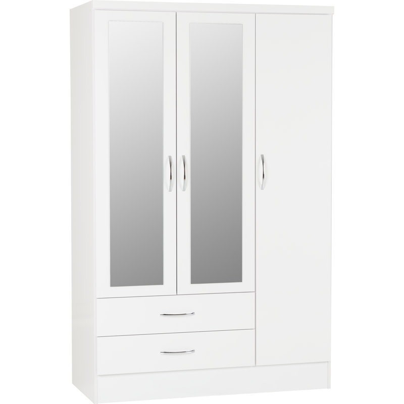 Cascio 3 Door Wardrobe, White Gloss