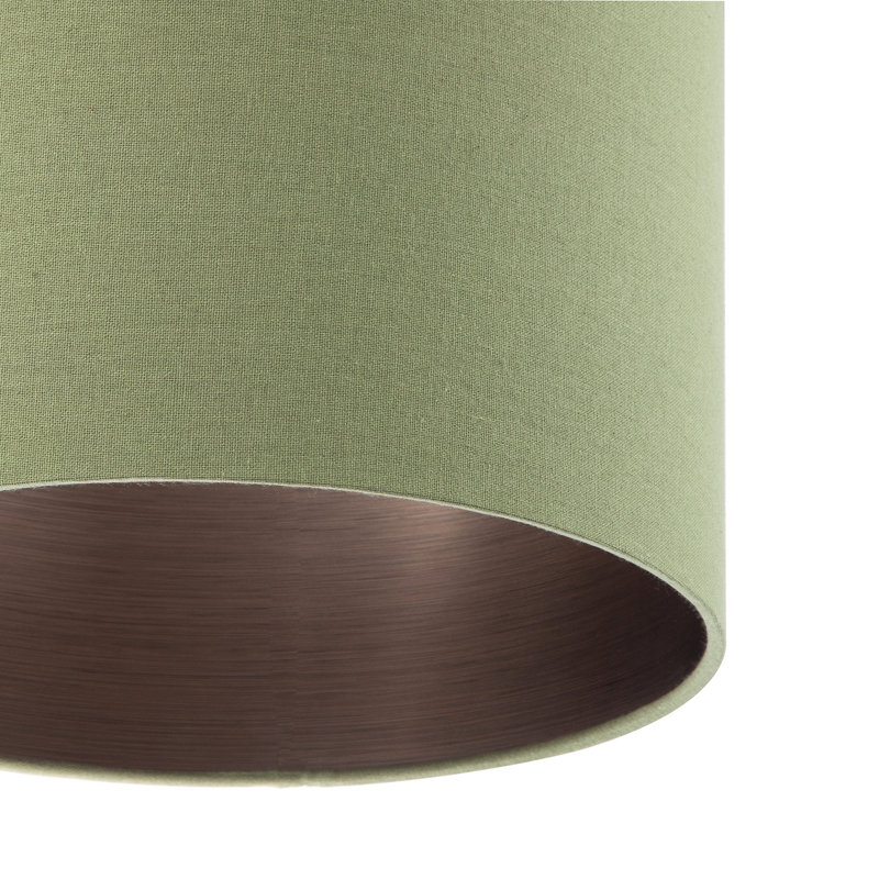 Sleek Lamp Shade In Linen Fabric With Bronze Resin Inner By, Green