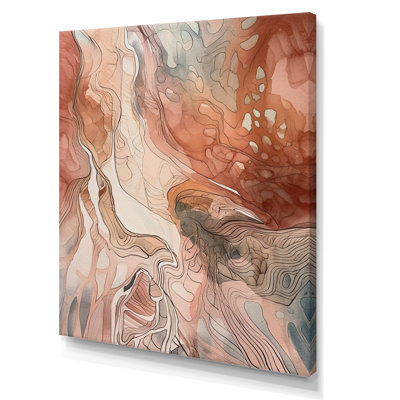 Chocolate Dreams Terra Cotta Abstract Watercolor - Abstract Painting Wall Decor