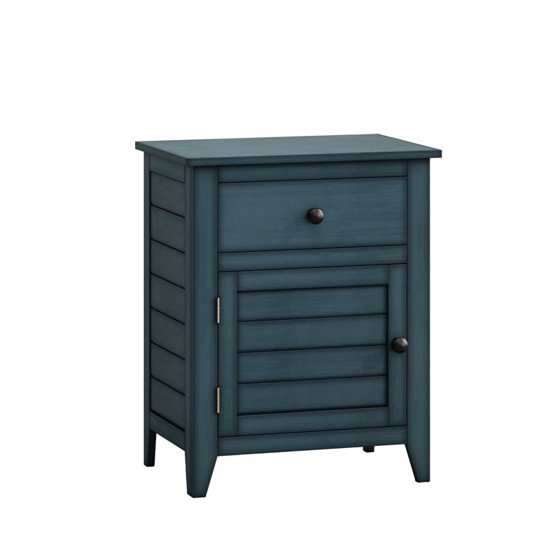 Storage Nightstand,End Table, Antique Blue