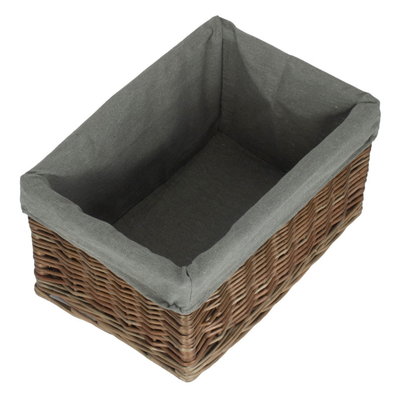 House Of Hampton Wicker Decorative Basket, Antique Wash Grey