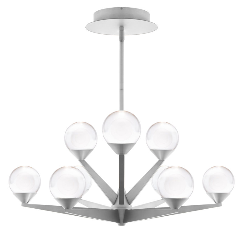 Double Bubble 9 - Light LED Chandelier, Satin Nickel