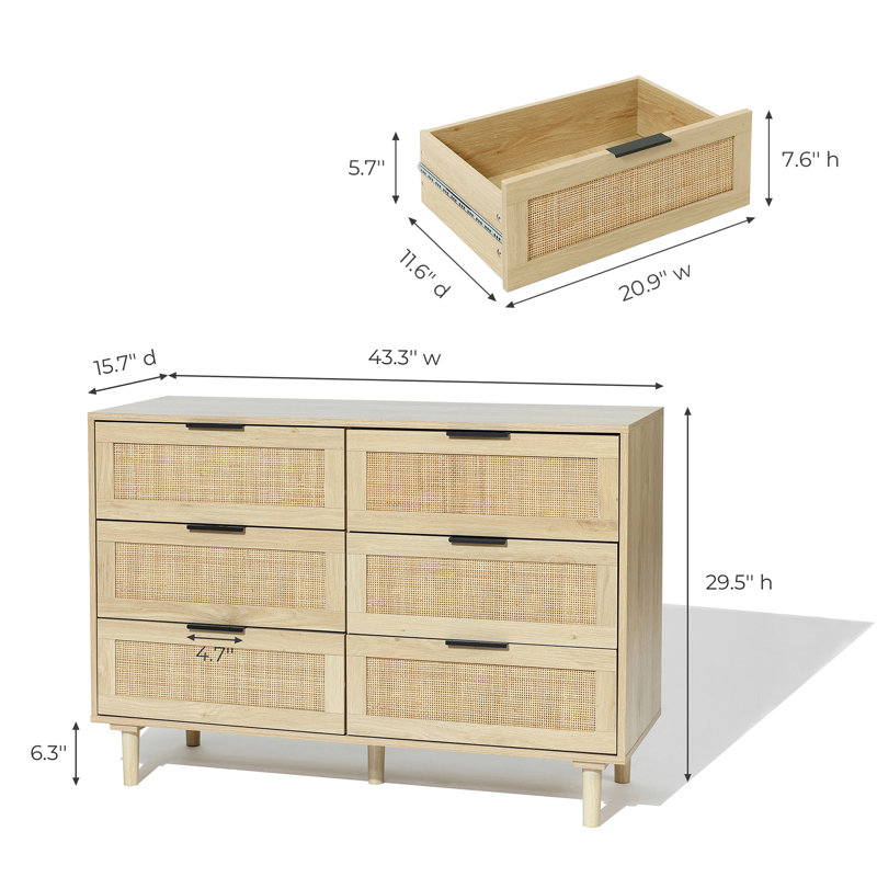 Beachcrest Home Scot 6 - Drawer Dresser & Reviews | Wayfair