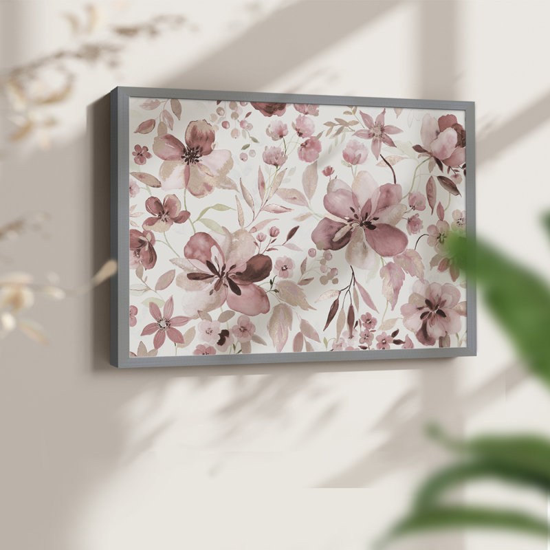 Shimmering Blush Garden - impression encadrée - réaménageable, Gris, H 22 po x l 28 po