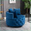 Fauteuil demi-tonneau de salon Mid-Century | Velours | Bleu royal-1446707921
