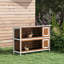 Maison pour petits animaux en bois avec cage verrouillable, bac à fuites et toit imperméable pour l'extérieur / intérieur brun PawHut