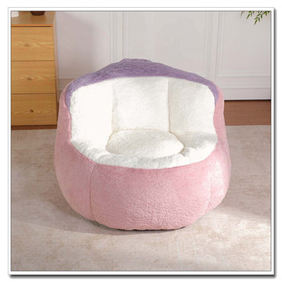 Fauteuil à billes en fausse fourrure, aucun assemblage requis