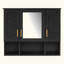 Armoire à pharmacie murale 2 en 1 avec tablettes réglables et portes à fermeture douce, miroir haute définition avec rangement pour meuble-lavabo-1583854554