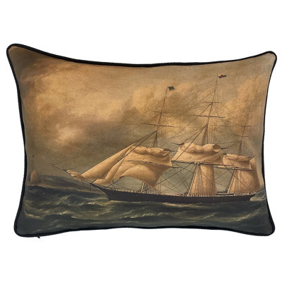 Schooner Nautical Pillow Cover And Insert