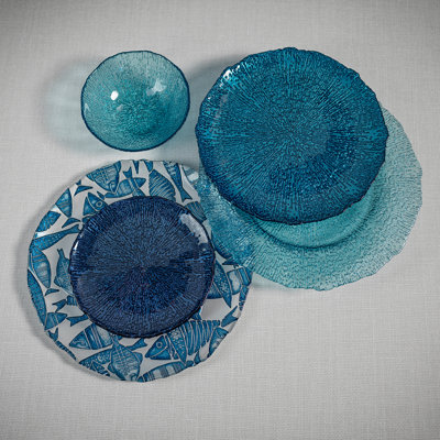 Ensemble d'assiettes décoratives en verre 6 pièces Emmalee