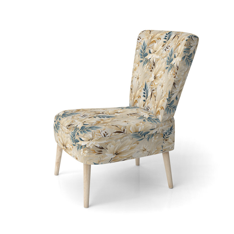 Chaise d'appoint rembourrée A, Rêves de motif de bois de grève tropical III