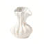 Vase cannelé blanc en céramique, vase décoratif Wabi Sabi