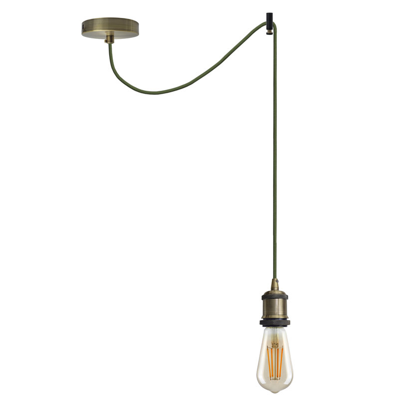 Roseta 1 - Light Single Pendant, Green Brass, No