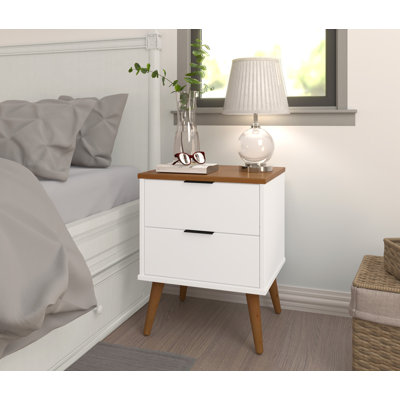 Alice Nightstand 2 Drawer with Solid Wood - Add a touch of charm and elegance to your space