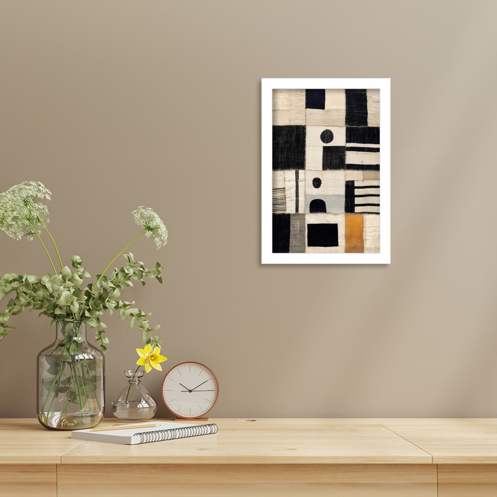 Galya "Sewn Fabric" Print by Treechild, White, 13" H x 9" W