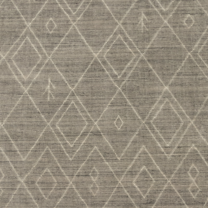 Gray Hand-Knotted Wool and Cotton Moroccan 8' x 10' Rug