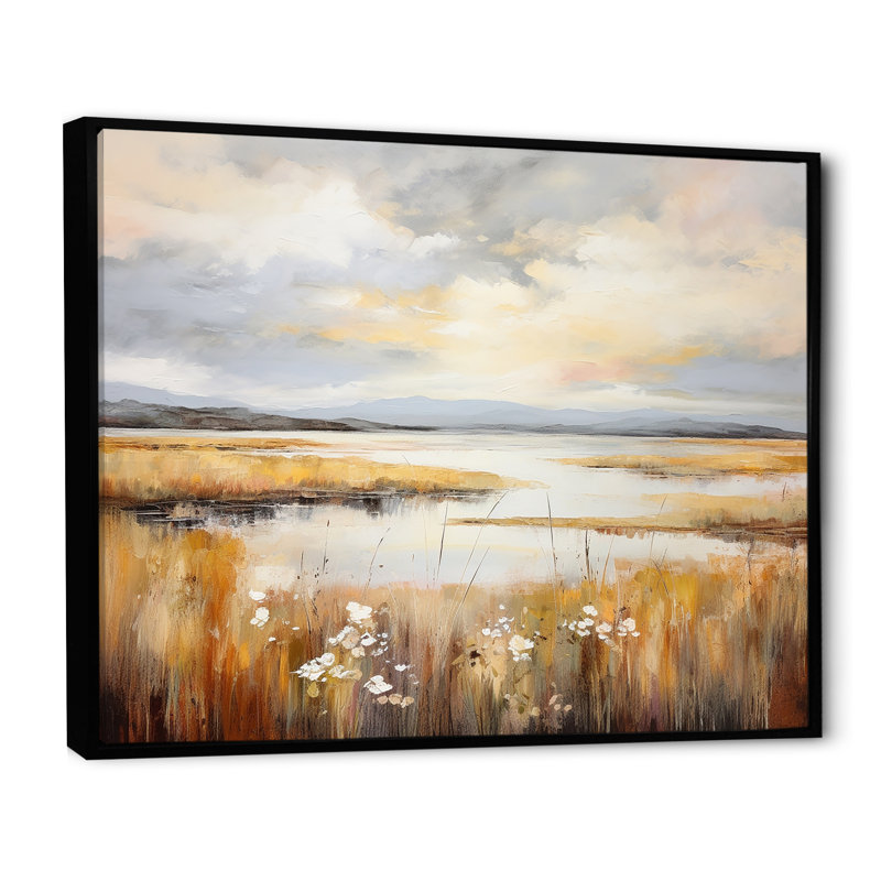 Art liquide prairies prairies majestueuses prairies IV - prairies, Cadre flottant noir, H 12 po x l 20 po x P 1 po