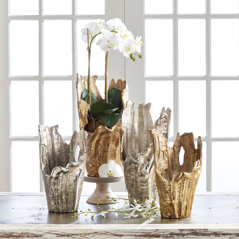 Vase de table Candelora, Argent, H 18 po x l 9,75 po x P 7 po