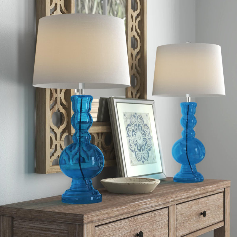 Keesler Glass Table Lamp, Night Blue