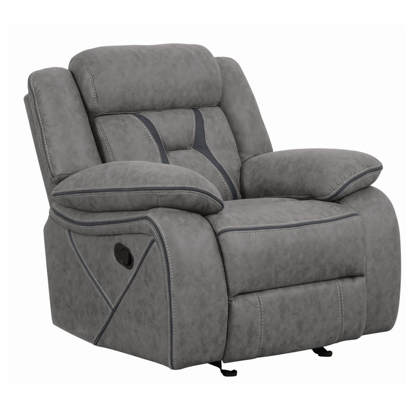 Fauteuil inclinable manuel oscillant 39 po Sophocles, Similisuède gris