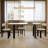 Columbia Beige + Black Rectangular Sintered Stone + Solid Wood Dining Table-124519960