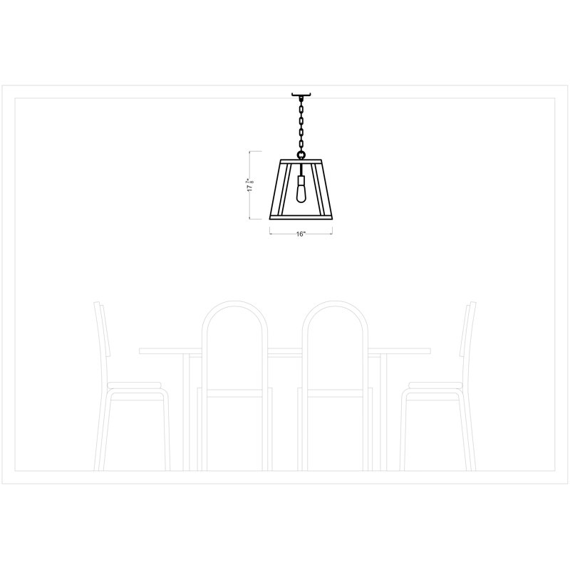 Luminaire suspendu Harrow , Nickel poli, H 17,38 po x l 16 po x p 16 po