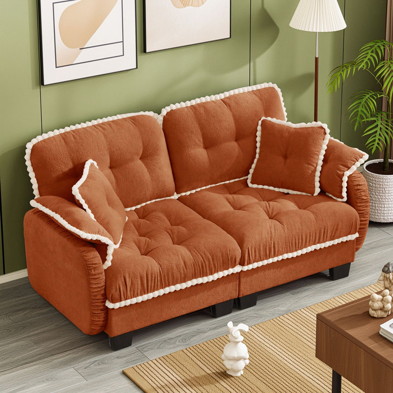 Causeuse avec 4 coussins, Orange