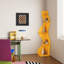 Bibliothèque d'angle, étagère murale moderne à 5 niveaux avec petit support de rangement ondulé pour petit espace-416104797-422627081
