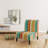 Blue, Green and Orange Vertical Abstract Stripes - Mid-Century Upholstered Slipper Chair-90480564-90480563