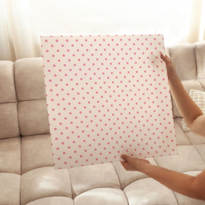 Abstract Pink Polka Dots Modern Unframed Art Print