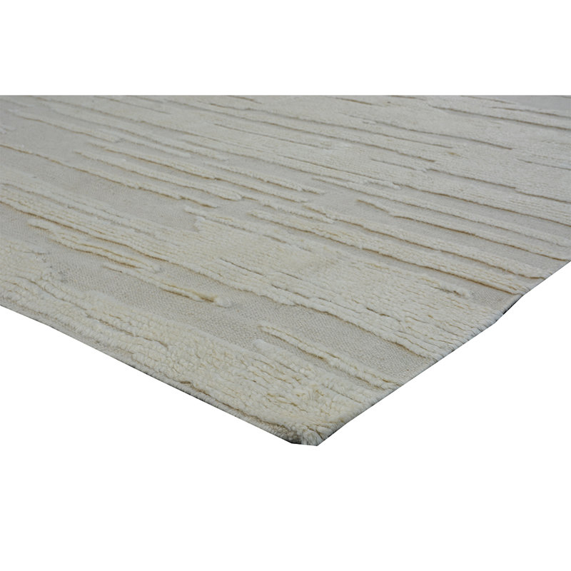 Wool Abstract Area Rug in Ivory, Rectangle 8' x 10'