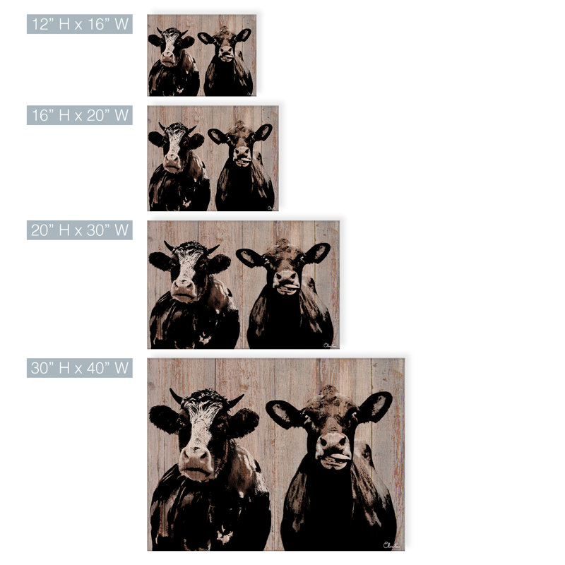 «Cow Duo» par Olivia Rose - impression sur toile tendue, H 30 po x l 40 po x 1,5 po