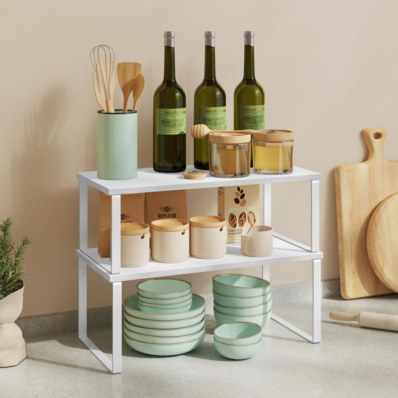 Ensemble de 2 organisateurs de tablettes extensibles, comptoir de cuisine et support à épices pour garde-manger et armoire