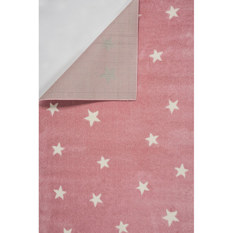 Hanshu Machine Woven Pink/White Rug, Runner 80 x 300cm