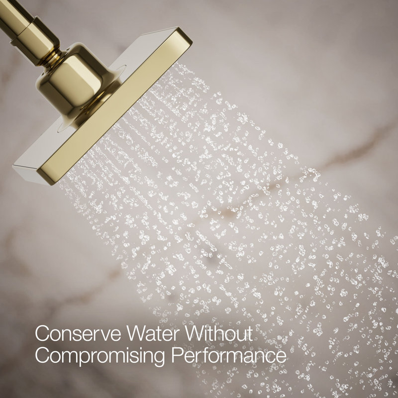 Parallel Single-Function Showerhead, Shower Head with One Spray, 1.75 GPM, Gold, Elongated