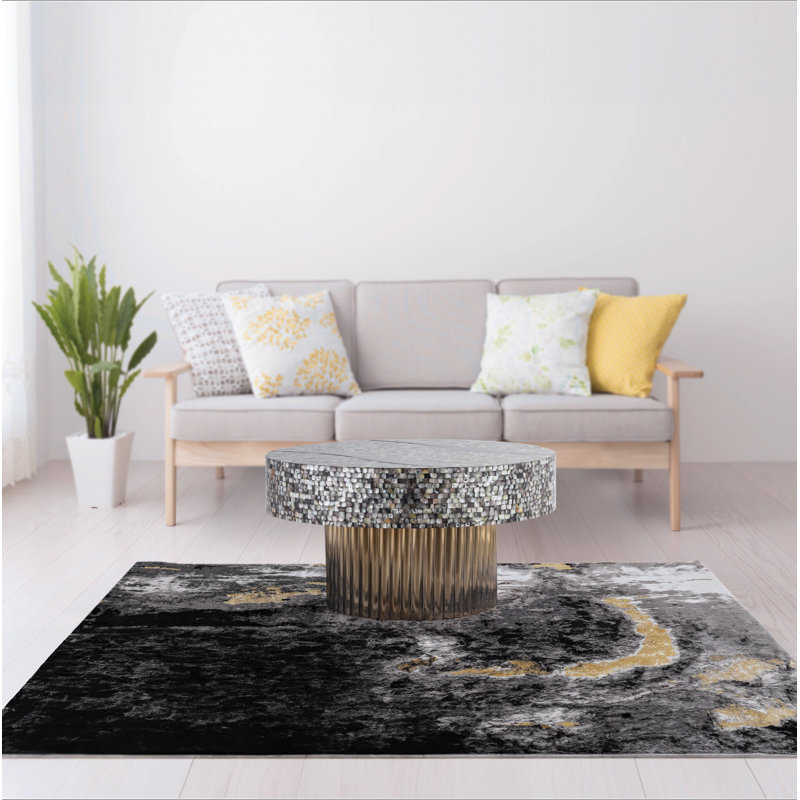Table basse avec plateau en nacre