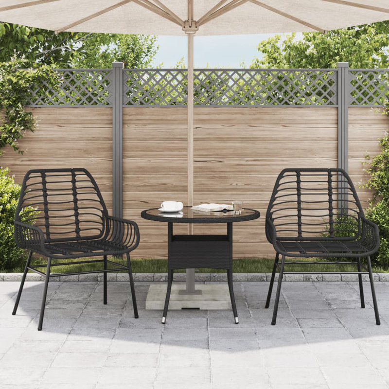Alixe Patio Dining Accent Chair, Black